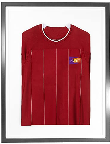 Vivarti DIY Sports Shirt Display Silver Frame (Adult, 60 x 80cm - Silver Frame, White Inner Frame, White Backing Card)