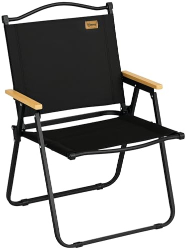 Outsunny Chaise de Camping Pliante Extérieur 54 x 59 x 78 cm Noir