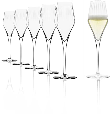 Stölzle Lausitz Champagner Glas Symphony/Elegantes Champagner Gläser Set 6-teilig/Hochwertige Sektgläser aus Kristallglas/Aperitif Gläser/Prosecco Gläser/Sektflöten Glas