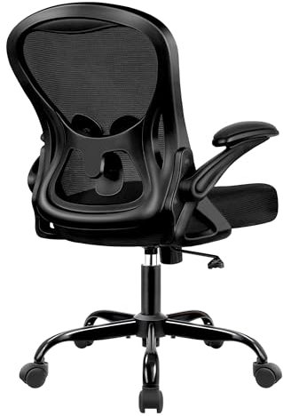 Winrise Bürostuhl, Schreibtischstuhl, ergonomischer Netz-Computerstuhl, Heimbüro, Schreibtischstühle, Drehstuhl, mittlere Rückenlehne, atmungsaktiver Rollstuhl mit verstellbarer Lendenwirbelstütze,