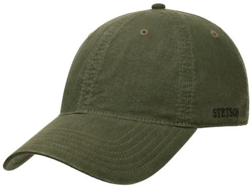 Stetson Casquette Ducor Sun Guard Femme/Homme - en Coton Fitted Protection Solaire avec visière, fermé à l’arrière Printemps-été - 53 cm Olive foncé