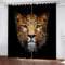 GIOVIA 3D Leopard Vorhang Abdunkelnde Vintage Leopard Polyester Vorhänge mit ösen 2er Set Gardinen Blickdicht Verdunkelungs Geräuschreduzierung für Schlafzimmer Wohnzimmer B 220 X H 215 cm