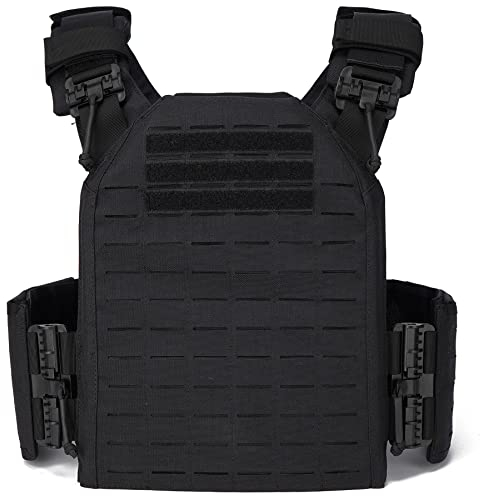 TWINFALCONS Gilet Tactique Militaire Airsoft Gilet Porte Plaque Réglable Système Molle Quick Release Gilet Tactique Nylon 1000D Modulable Veste Ajustable pour Armée Police Airsoft Paintball