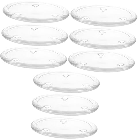 Abaodam 9 Stk Leuchter Kerzenteller Glas rundes Tablett Kerzenhalter Kerzenständer Duftkerzentablett Kerzenschale Zylindrisch Untersetzer kleine Scheibe Base Haushalt schmücken