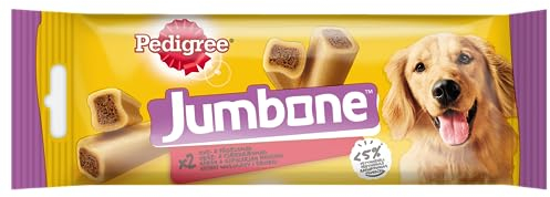 Pedigree Jumbone-Delikatesse Hundesnacks mit Rind und Geflügel für mittelgroße Rassen (12 x 180g)