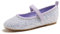 Feversole Girls Cute Dress,Ragazze Mary Jane Strap Scarpe Basse Ballerine da Principessa Scarpe da Scuola Piatte Lilla Lucido 31 EU