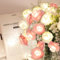 RECUTMS Rose Flower Fairy String Lights,9.8Ft 20LED Artificial Battery Powered Garland Light for Valentine's Day Wedding Mother's Day Girl Home Indoor Outdoor Decorations(Pink+White)