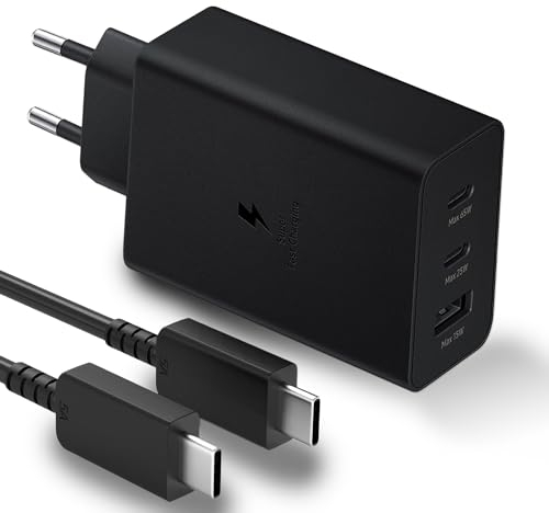 Caricatore Rapido USB C 65W con Cavo 2M per Samsung Galaxy Book 4 360/Book 4 Pro 360,Book 4/3,Book 3 360/ Book 3 Pro 360,Book 4/3 Edge,Book 4/3 Ultra,S24 S23 S22 S21 Plus/FE/Ultra,MacBook Pro/Air