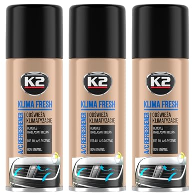 K2 Limpiador Aire Acondicionado Higienizante A/C - Limpieza y Desinfeccion Eliminador Olores - Limpia y Refresca - Antibacteriana Klima Fresh Limón 150 ml (3)
