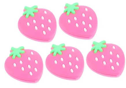 KOMBIUDA 5stücke Tennis Dämpfer Silikon Stoßdämpfer Für Tennisschläger rutschfeste Langlebige Dämpfung Niedliche Erdbeerform Für Tennis-enthusiasten Und Sportliebhaber