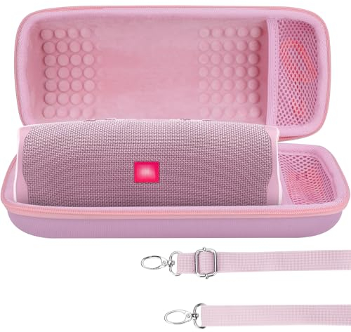 Lebakort Hard Case Compatible with JBL Charge 5 Charge 4 Waterproof Bluetooth Speaker (Pink Case)