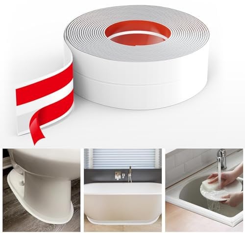 Nastro sigillante autoadesivo, per doccia, in PVC, impermeabile, per cucina, bagno, toilette, soffitto (4 m)