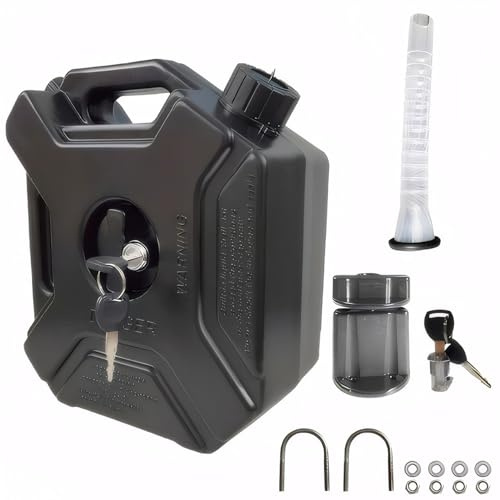 Motorcycle Gas Can, 5L/1.3 Gallon Antistatic Utv Gas Can with Mount, Leakproof Small Gas Can with Handle, Gasoline Container Compatible with Most Cars Motorcycle SUV ATV UTV, Utv Gas Can