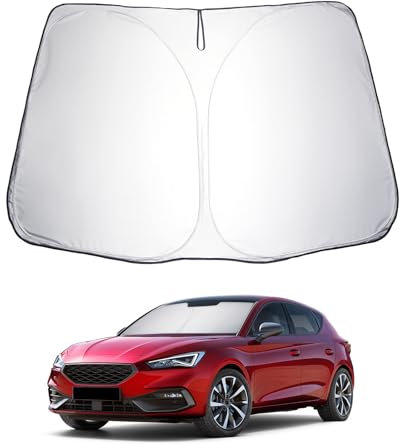 LUWU Parasol Coche Compatible con VW Golf 8 MK8 GTI GTE GTD R 2020-2023 2024 Plegable Protección Solar para Parabrisas Protección UV Accesorio de Volkswagen
