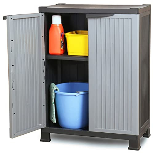 ZEYUAN Kunststoffschrank, Lagerschrank, Kunstoffschränke, Putzmittelschrank, Geräteschrank, Beistellschrank, Mehrzweckschrank, 68x39x92 cm