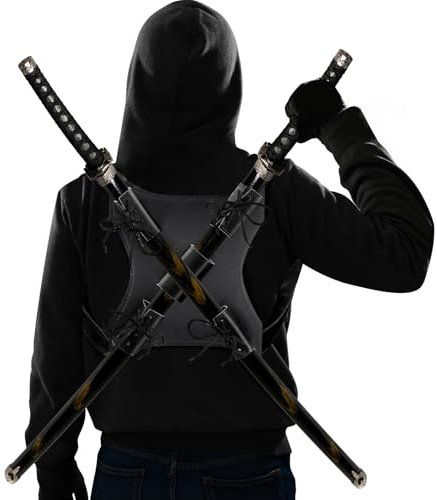 Arrowbash Schwert Rücken Holster Schwert Tragetasche Schwert Rücken Halter Leder Schulter Frosch Gürtel Verstellbare Schwert Scheide für Hero Cosplay Anime Kostüm Mittelalter Renaissance Krieger