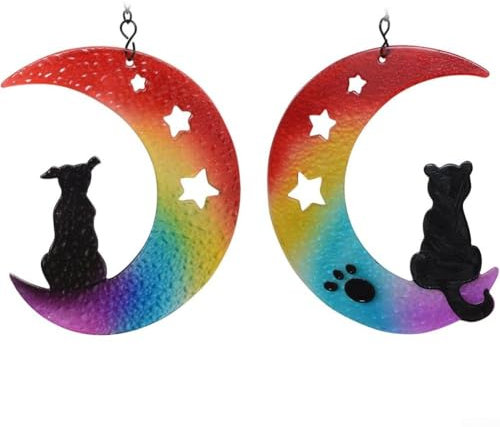 Gatto in acrilico colorato da appendere alla finestra, design commovente e premuroso (gatto)