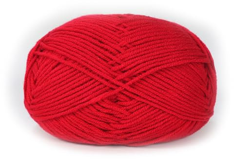 5 Stück 250g Häkelgarn Baumwolle Topflappen Dicke Wolle Zum Häkeln Filzwolle Zum Stricken Baumwollgarn Für Mit Der Hand Garn Häkelwolle Weich (Positives Rot)