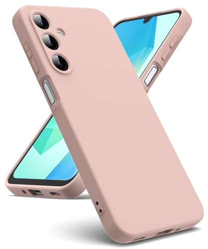 Oududianzi - Coque pour Samsung Galaxy A16 4G / 5G, [Coque Silicone Liquide] [Intérieur Microfibre] Souple Étuis en Caoutchouc Housse Antichoc Protection Bumper Coque Samsung A16 - Rose