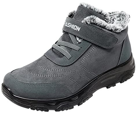 BGFIPAJG Black Friday 2024 Stivali Moto Cross Uomo Stivaletti Pelle Uomo Zip Stivaletti Uomo Con Cerniera Tattici Stivali Da Caccia Termici Uomo Stivali Gambale Largo 50 Cm