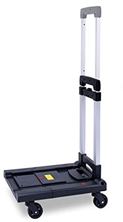 XCHSXYL Plattformwagen, zusammenklappbarer Plattformwagen, Schubkarre aus Kunststoff, robuster tragbarer Trolley mit einziehbarer Halterung für Gepäck, Reisen, Umzüge, Büro-Schubkarre, Transportwage