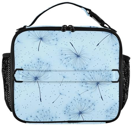 Lonchera portátil suave ligera que mantiene la comida caliente y fresca, bolsa térmica para la escuela, universidad, diente de león, azul gloria