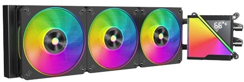 TZMRIT Stellar Realm CPU Aio Wasserkühlung 360mm mit Temperatur display,80 * 80MM Jelly Design großer kalter Kopf,für INTEL LGA115X/1200/1700/1366/2011/2066,für AMD FM2/FM2+/AM3/AM3+/AM4/AM5