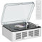 Gueray Reproductor CD Bluetooth Reproductor de CD con Altavoces y Radio FM Reproductor de CD Vintage Soporte reproducción de USB y AUX para Libros de Audio Blanco