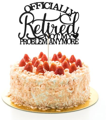 Retirement Cake Topper, Retirement Party Decorations, Happy Retirements Cakes Toppers, Officially Retired Cake Topper for Women Men(1 Pack)