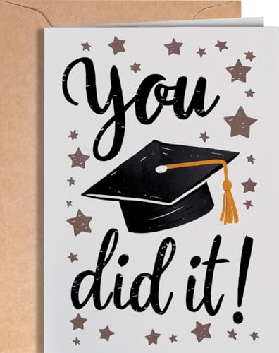 Abschlusskarte – Abschlusskarten für Sie oder Ihn – Hochschulabschluss für Männer oder Frauen – Glückwunsch zur Highschool, Phd, Masters Degree für Sohn, Tochter, Enkel – So Proud of You Did it