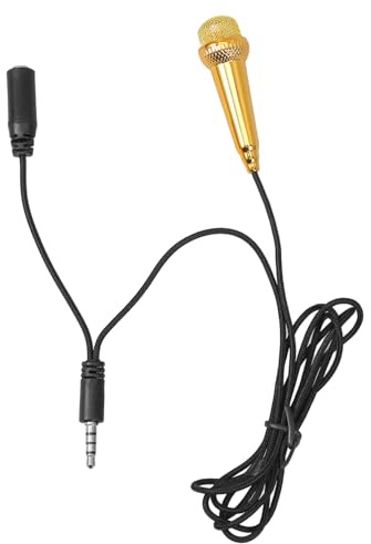 Tragbares Kleiner Mikrofon für Handy, Gesang und Aufnahme, Gold | Aluminium Magnesium Legierung, Kompatibel mit Gesang und Aufnahme Apps, Kompakt für Mobile Nutzung