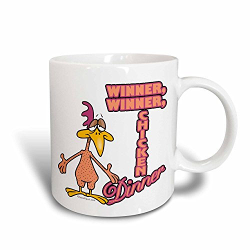 Keramik Tasse Keramik Tassendruck 330Ml, Gewinner Chicken Dinner Humor Cartoon Teetassen Fun Für Männer Muttertag Tee