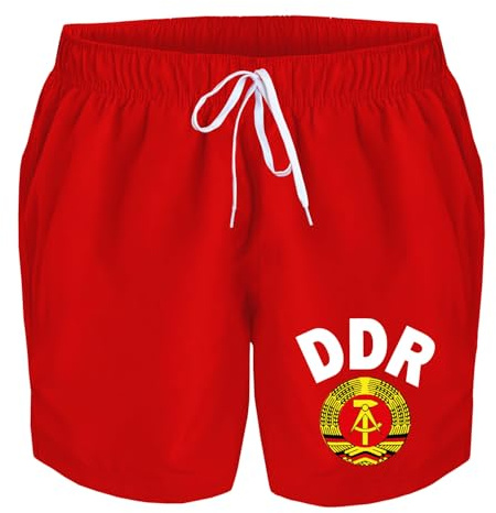Badehose Herren DDR Ährenkranz mit Hammer und Zirkel Badeshorts Bedruckt Männer Schwimmhose Beach Shorts Swim Shorts Men