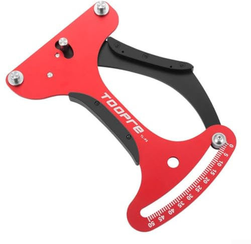 GLFLOW Bicycle Spoke Tension Meter Measuring Tool for Road Bike Wheel Repair with Aluminum Alloy and Stainless Steel (Red)