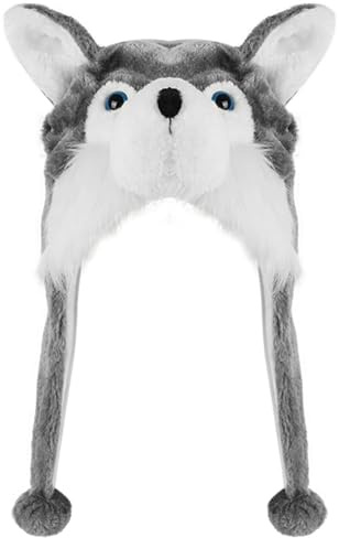CHONGQILAO Bonnet Animaux Chapeau en Peluche, Drôle en Peluche Chapeau Fantaisie, Bonnet d'hiver Chaud pour Enfants et Adultes, Chapeaux d'animaux pour Noël, Anniversaire, Cosplay, Halloween Cadeau