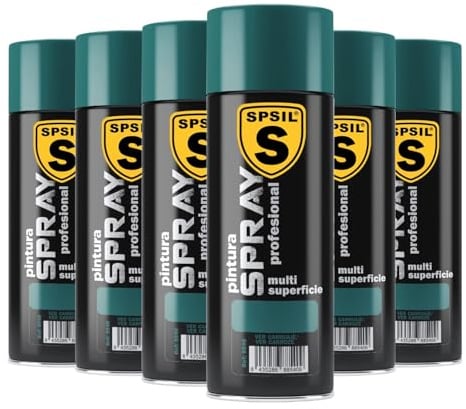 SPSIL Pintura Spray Brillante Verde Carruaje(pack of 6) 400ml, Metal Secado RápidoPintura Profesional Interior Exterior, Aplicación Fácil en Madera Plástico, DIY Decoración Muebles Automóviles