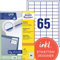 AVERY Zweckform 3666 Universal Etiketten (6.500 Klebeetiketten, 38x21,2mm auf A4, Papier matt, individuell bedruckbar, selbstklebende Aufkleber mit ultragrip) 100 Blatt, weiß