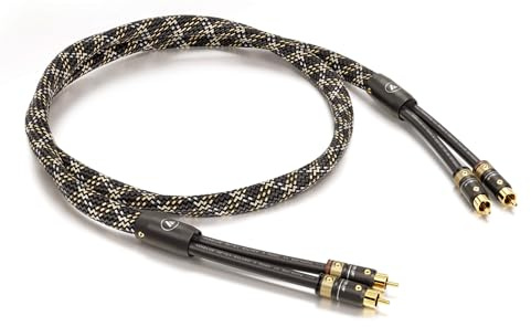 VIABLUE NF-S1 Silver Quattro Cinchkabel * Analog/NF * Audiokabel * Twist * 1 Stück * 4-Fach Abschirmung * Verzinnte OFC Litzen * T6s Cinchstecker (RCA) * Splitter * 200 cm * 2.0 m
