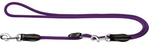HUNTER Verstellbare Hundeführleine FREESTYLE, Farbe: violett, robust & wetterfest, 3-fach verstellbar, Tau mit Polyamid-Kern, liegt weich in der Hand, pflegeleicht, Größe: 10/200