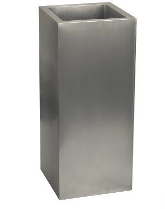 Primrose Zinc Galvanised Tall Rectangular Cube Planter Plant Pot in Silver 75cm x 32cm