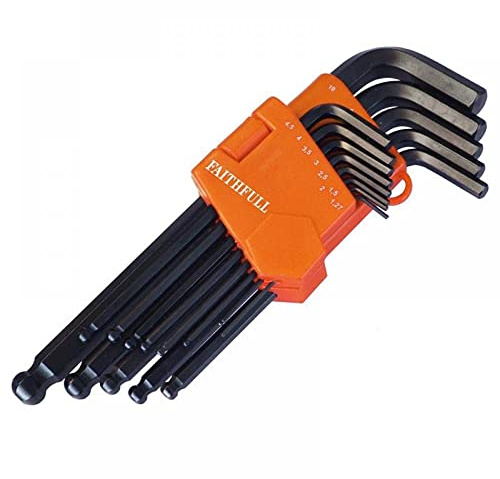 Faithfull Ball End Long Arm Hexagon Key Set, 13 Piece (1.3-10mm)