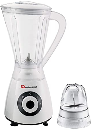 SQ Professional Blitz 600W Blender with 1.5L Plastic Measuring Jug & Grinder Blender for Milkshakes Smoothie Blender Juice Mixer, Ice Crush Function Jug 1.5L Capacity (Black)
