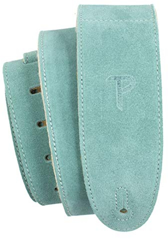 Perri's Leathers Ltd. - Gitarrengurt - Schweden - Schaffellpolsterung - Teal - einstellbar - für Akustik-/Bass-/Elektrogitarren - Made in Canada (DL325S-209)