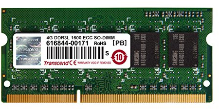 Transcend TS512MSK72W6H - Memoria RAM de 4 GB (DDR3L, 1600 MHz, SO-DIMM, 1Rx8, ECC)