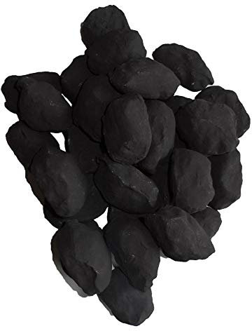 The Stove Wizard Replacement gas fire Mixed Size Ceramic Coals, Pack of 20, Random Oval Shapes, Suitable for Gas, Electric, LPG orBio Ethanol Fires