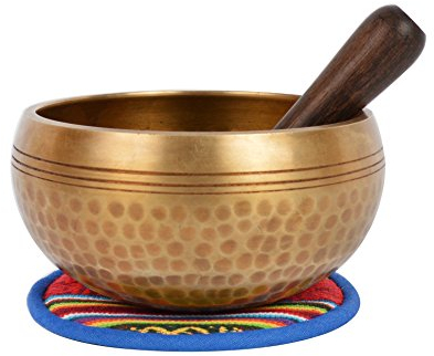 Tibetano mano tazón paseo martillado con el bolsillo étnico. Para la relajación, la curación y la vigilancia (HAM-Medium) (B41)