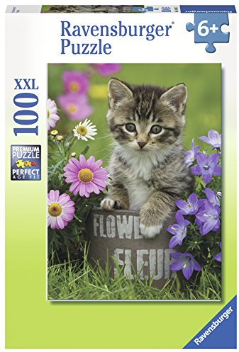 Ravensburger Puzzle – Kätzchen unter Blumen, 100 Teile (Primärsammlung, ab 6 Jahren)