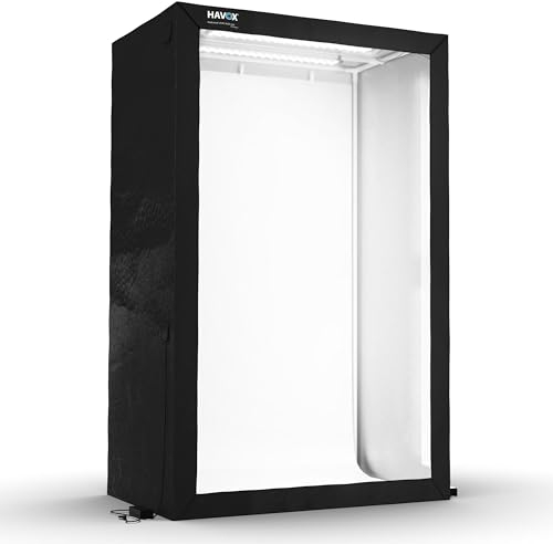 HAVOX - Fotostudio HPB-200 - Maße 200x80x120cm - 6X Dimmbare LED-Beleuchtung Tageslicht 5500k - 30,000 Lumen - CRI 93 - Machen Sie Ihre Kommerziellen Fotos zu E-Commerce
