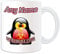 Personalisierbares Geschenk – Resident Evil Tasse (Pinguin-Videospielfigur, Kostüm-Design, weiß) mit Namensnachricht, einzigartig, lustig, Superheld, Superheld, Supercomputer RPG, Biohazard, Scary