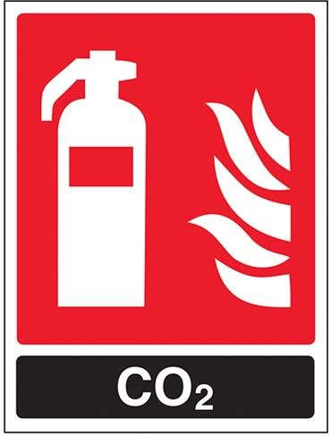 vsafety 11030 an-r Panneau extincteur, CO2, carte d'identité en plastique rigide, Portrait, 150 mm x 200 mm, noir/rouge